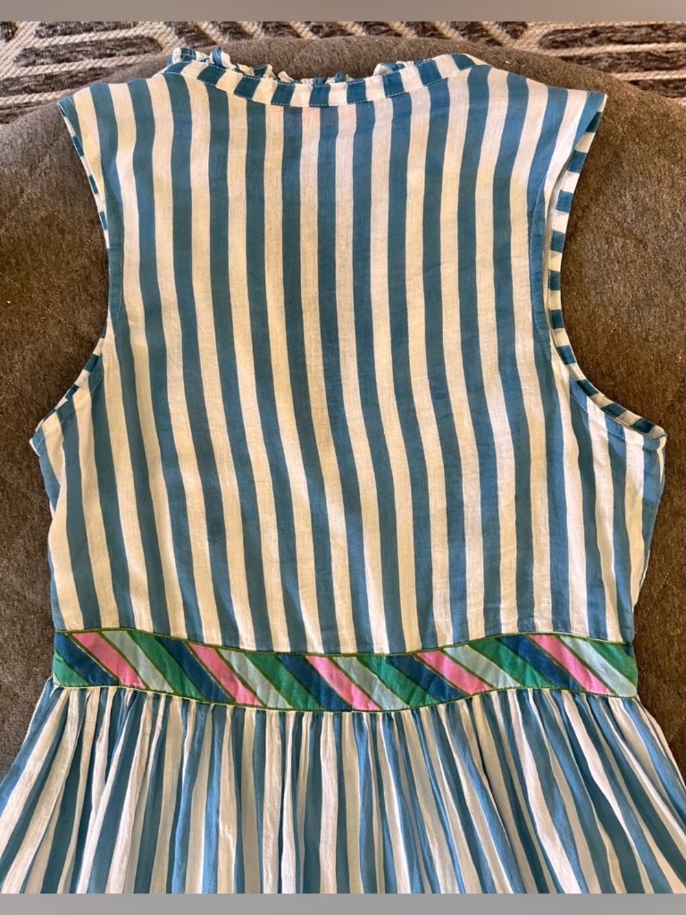 TNUCK Oliphant Small Playa Cotton Striped Mini Dress Excellent Condition - Picture 11 of 12